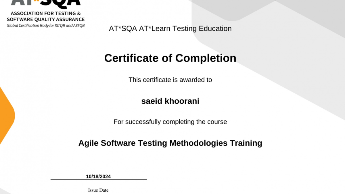 Certification of Agile Software Testing Methodologies