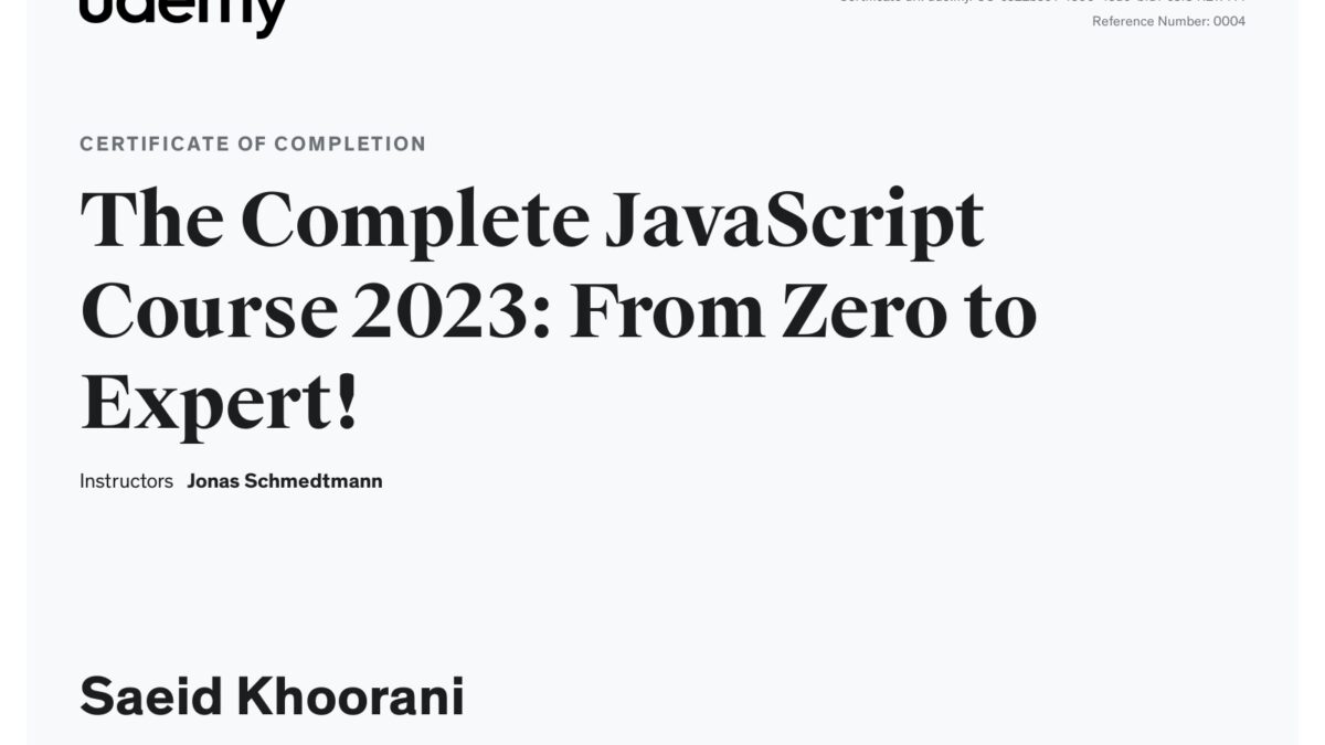 The Complete JavaScript Course 2023: From Zero to Expert