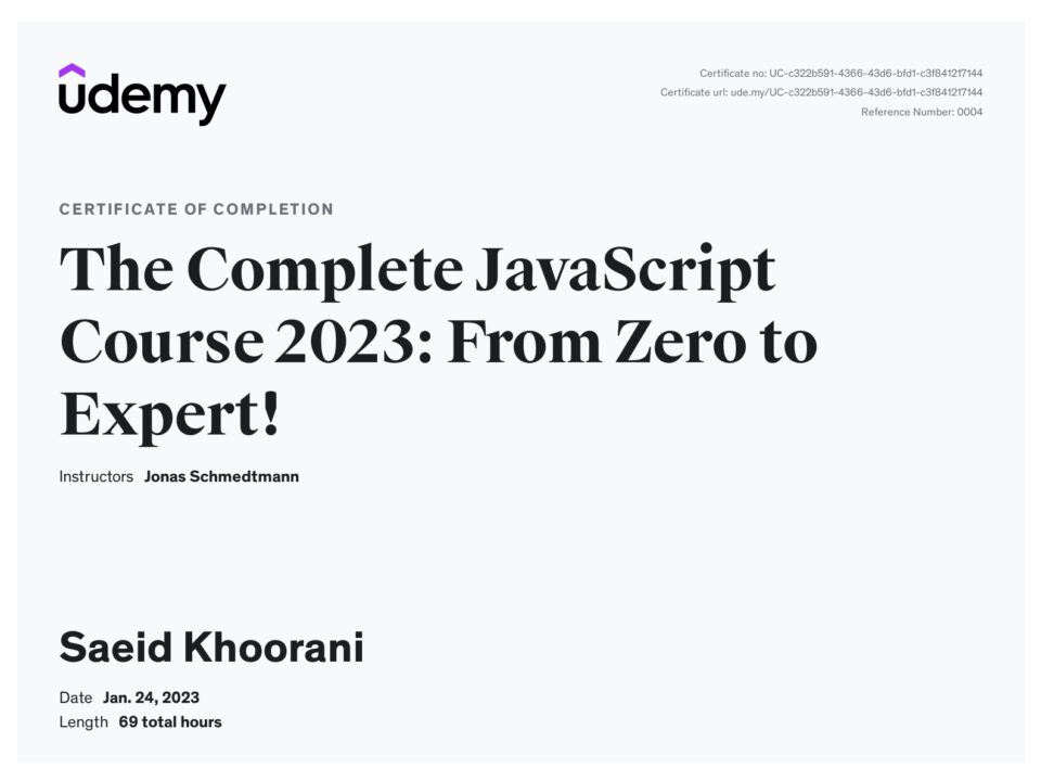 The Complete JavaScript Course 2023: From Zero to Expert